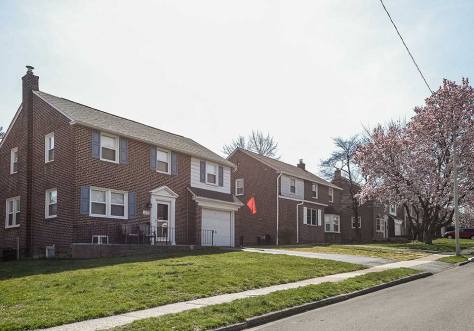 Brick homes in Drexel Hill, PA