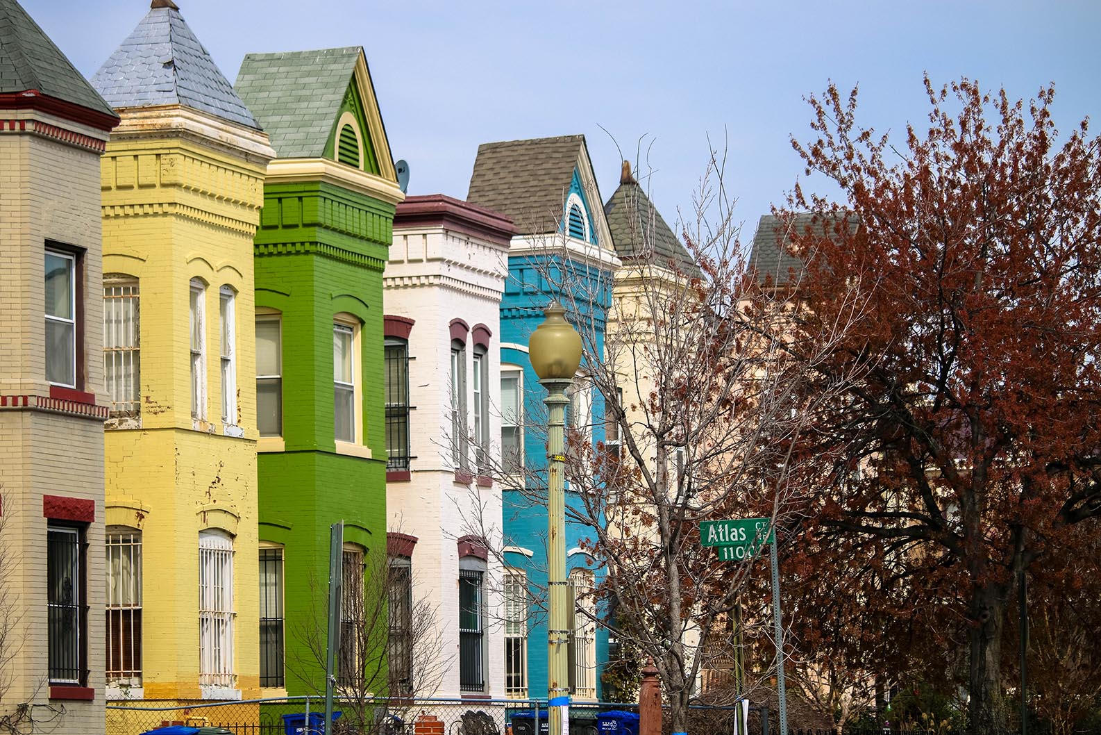 Colorful row houses in Atlas District, Washington, D.C.