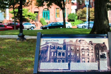 Historical marker in Logan Circle, Washington, D.C.