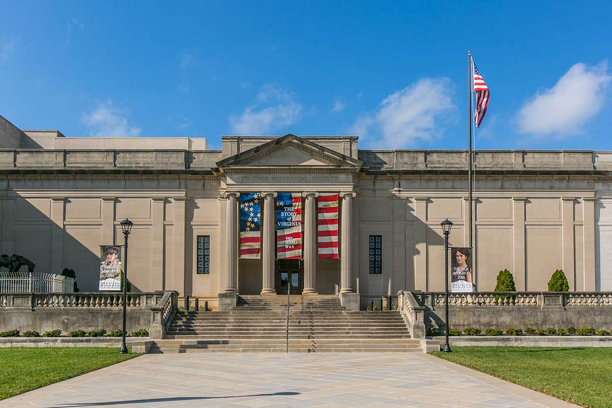 Entrance to the Virginia Historical Society in Museum District, Richmond, VA