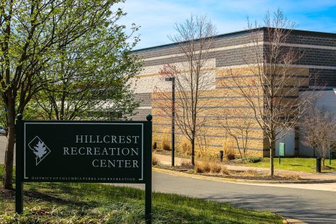 Hillcrest Recreation Center sign in Hillcrest, Washington, D.C.